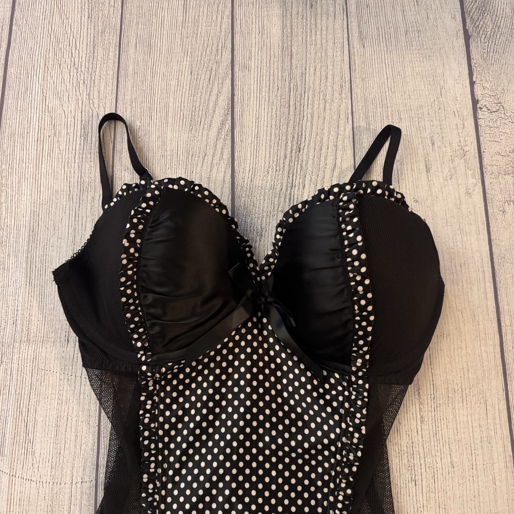 Victoria's Secret Sexy Little Things 36D Corset Bustier Polka Dot Lingerie - Picture 2 of 9
